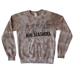 Halloween Mini Slashers Horror Movie Characters Tie Dye Sweatshirt Size Small